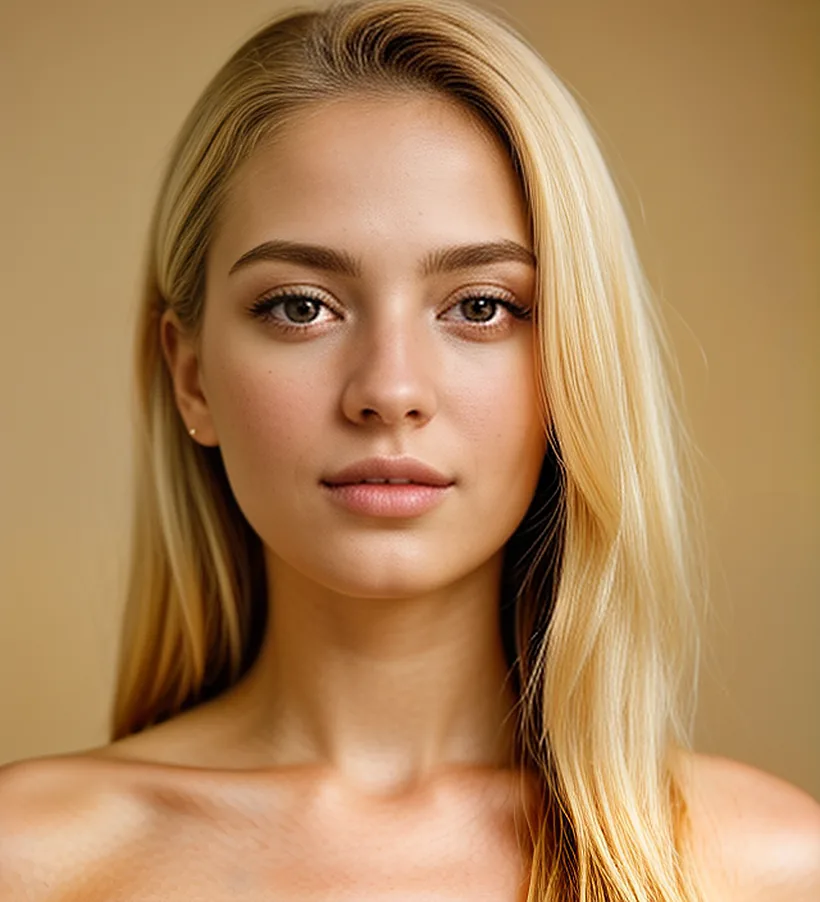 Close studio portrait of Noa looking straight into the camera